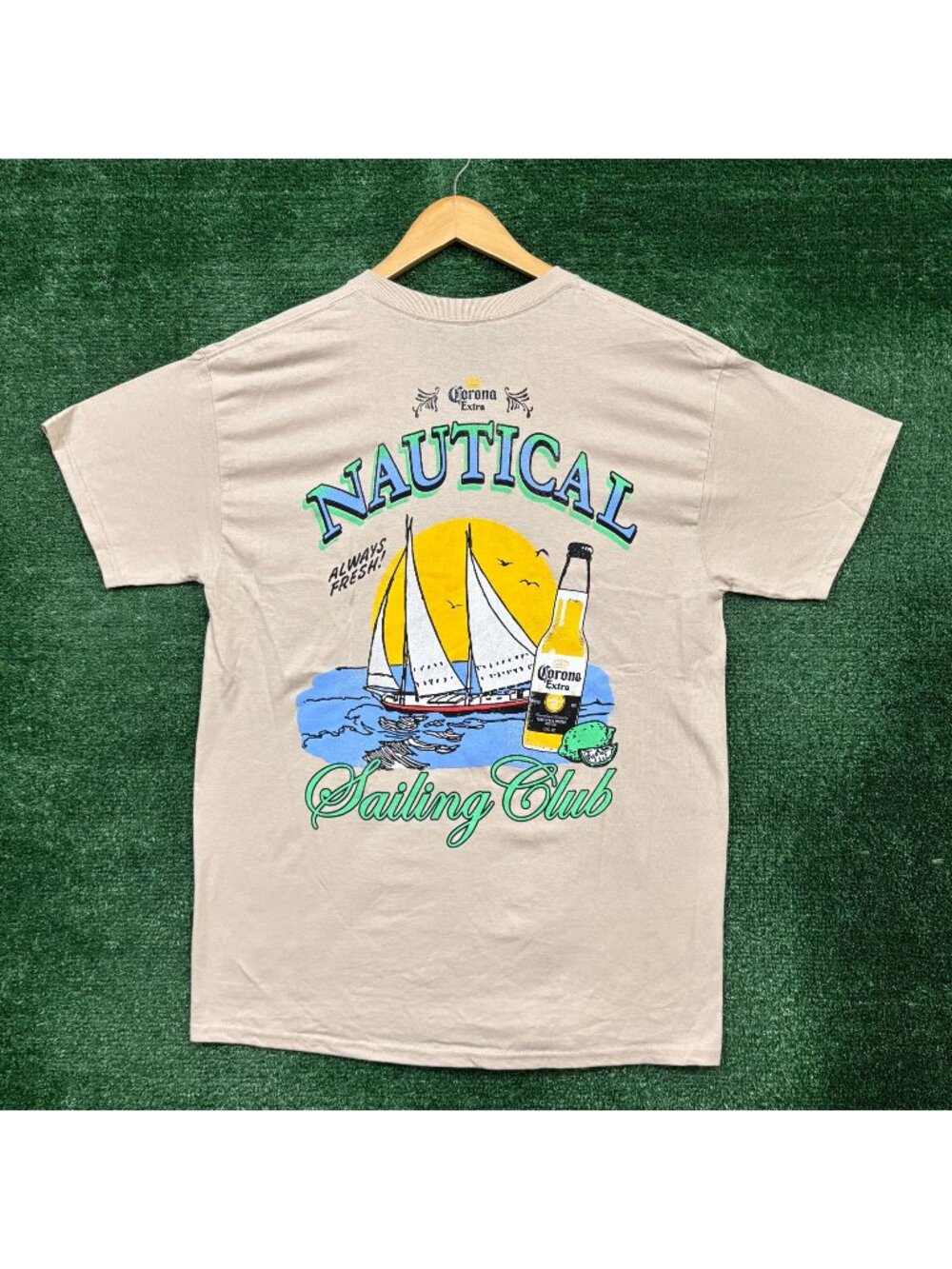Corona Extra Always Fresh Nautical Sailing Club T-Shirt Size Large